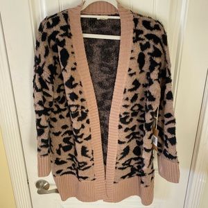 Cute and fuzzy leopard cardigan